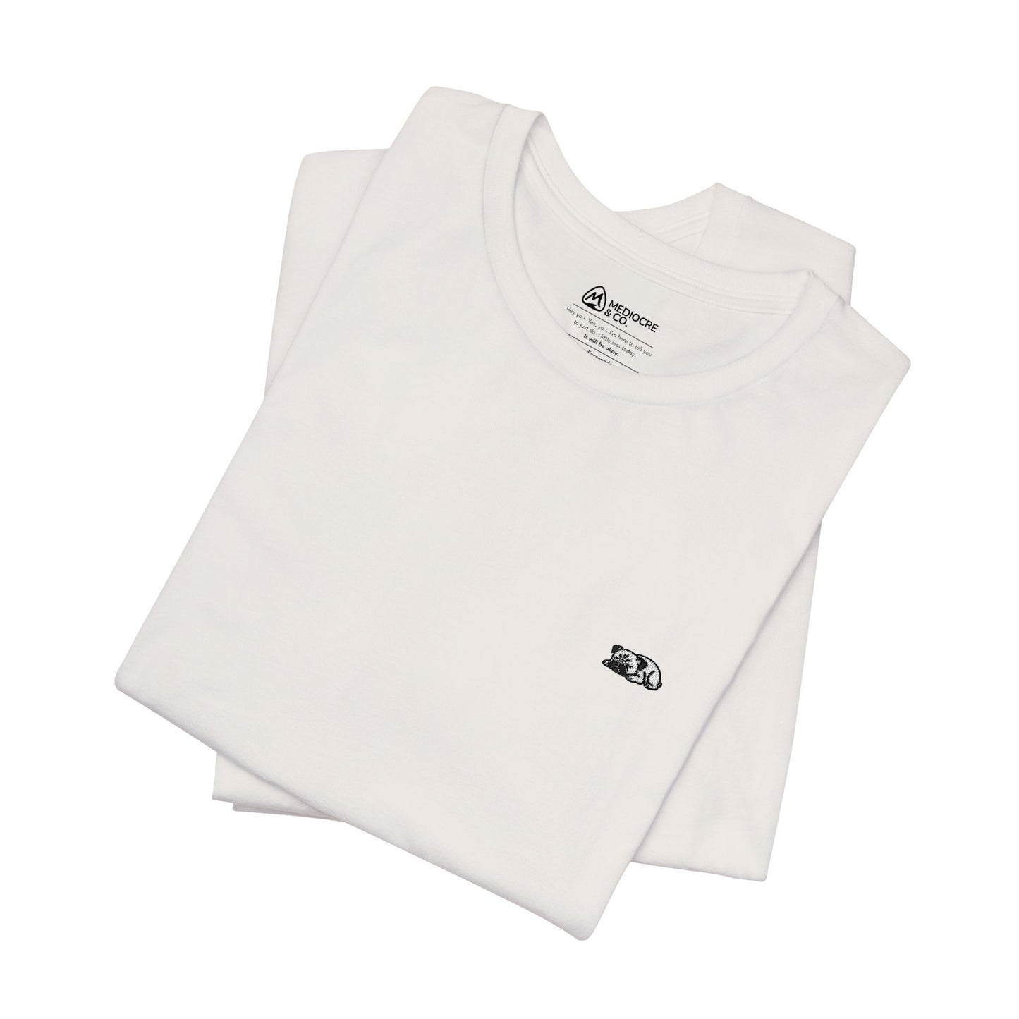 Sleeping Pup Embroidered Short Sleeve Tee