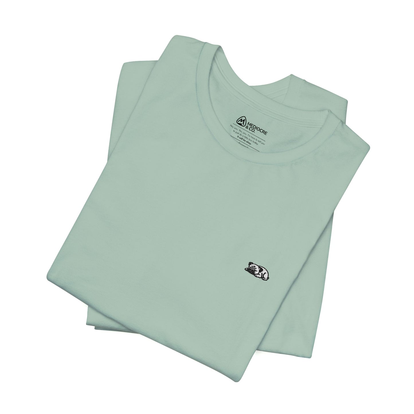 Sleeping Pup Embroidered Short Sleeve Tee